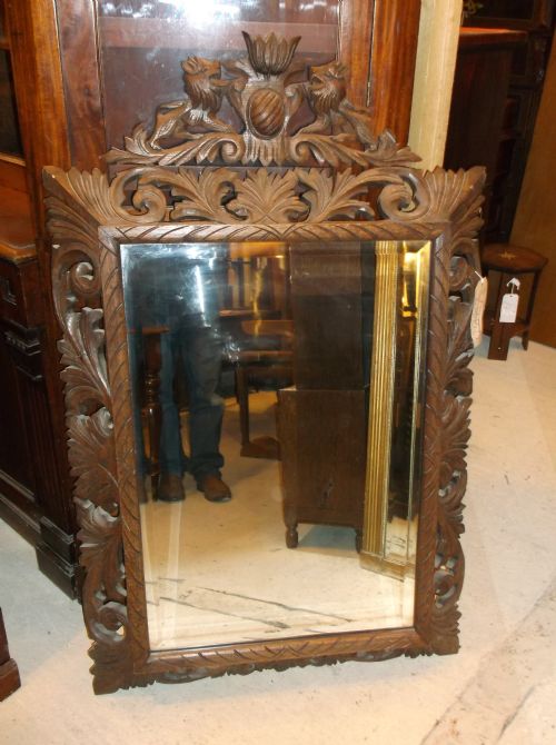 Late 19th Century Carved Oak Wall Mirror