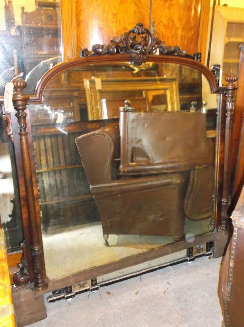 Victorian Walnut Overmantel Mirror( or Bed Head!!)