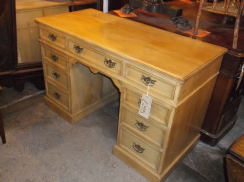 Victorian Pine Kneehole Pedestal Desk