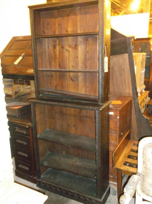 Tall Oak Open Front Bookcase