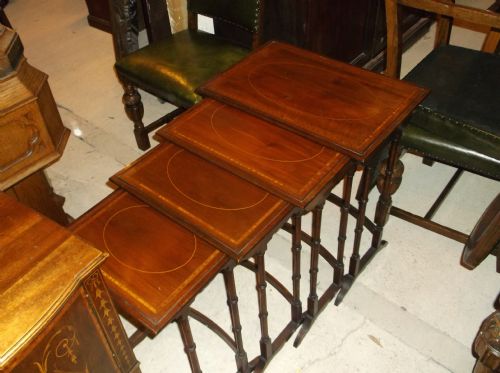 Edwardian Inlaid Mahogany Nest of 4 Tables.