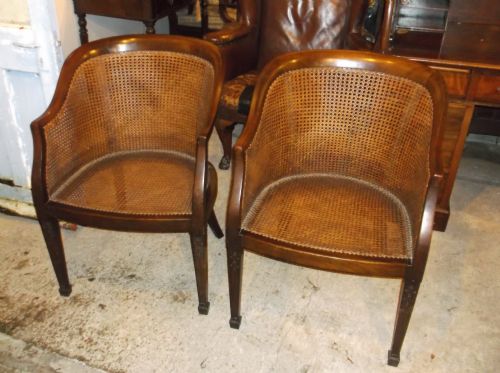 Pair of Caned Armchairs