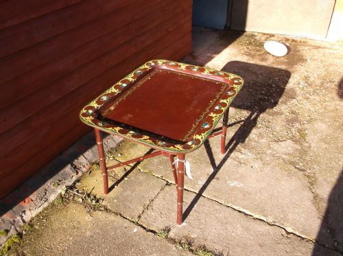 Large Papier Mache Tray on Stand