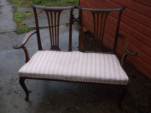 Early 20th Century Mahogany Chair Back Window Seat.