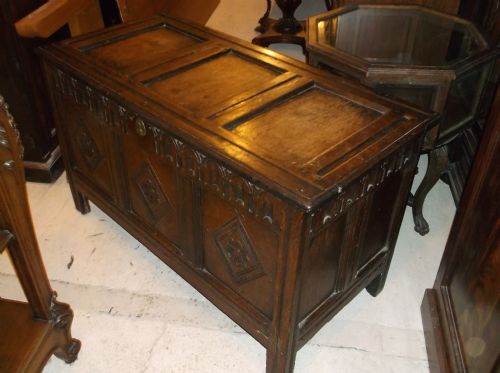 Early 18th Century Panelled Oak Coffer