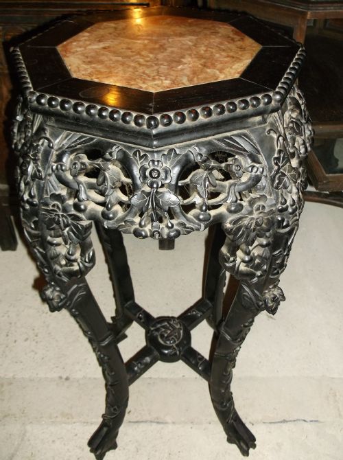 Carved Chinese Hardwood Stand