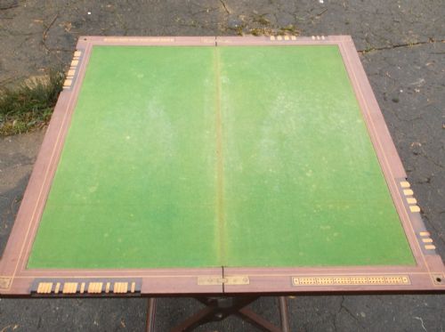 Edwardian Inlaid Folding Mahogany Games/bridge Table