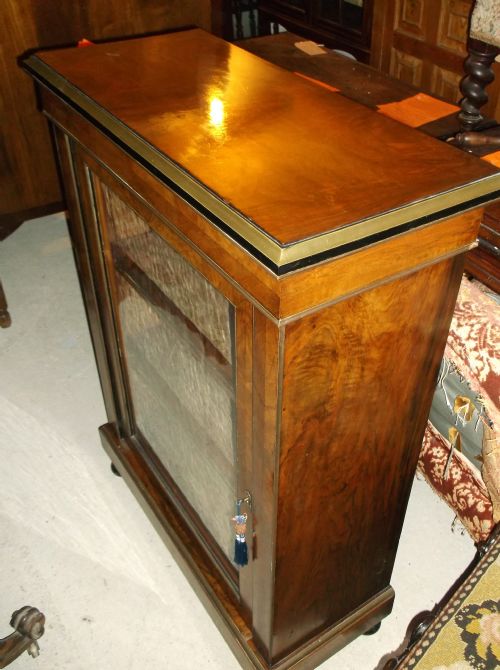 19th Century Walnut and Brass Banded Pier Cabinet
