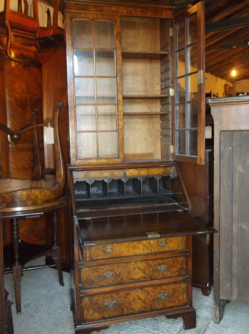 Early 20th Century Walnut Bureau Bookcase