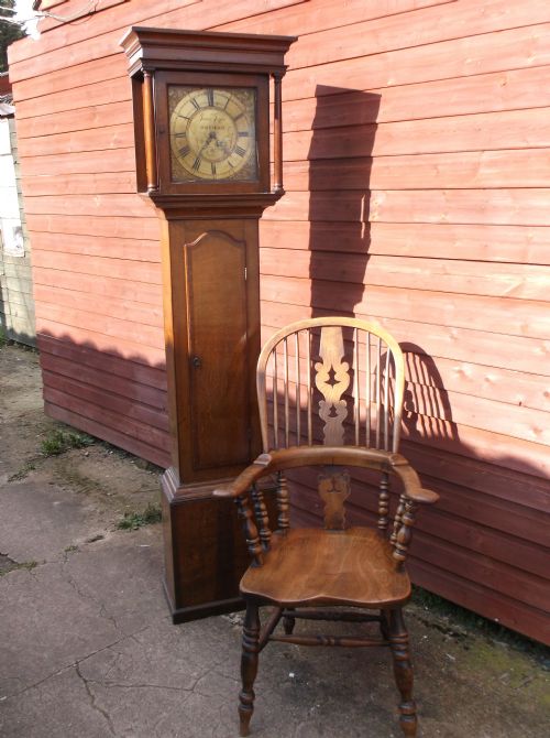 Oak Brass Face Grandfather Clock