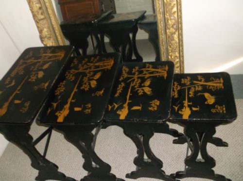 Nest of 4 Lacquered Occasional Tables