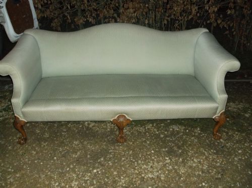 Upholstered Walnut Frame 3 Seater Sofa