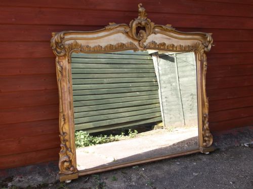 19th Century Gilt Frame Overmantel Mirror