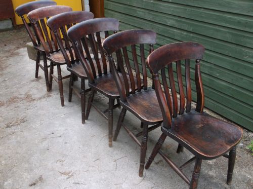Set of 6 Windsor Slat Back Chairs