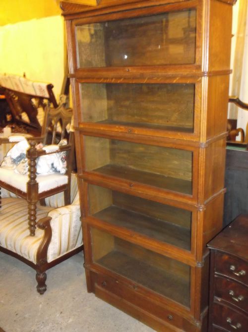 Oak Globe Wernicke Bookcase Cabinet