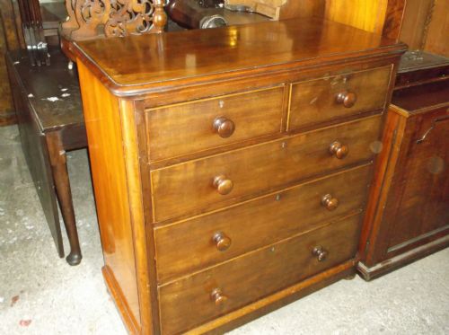 Victorian Mahogany Chest of 2s+3l Drawers