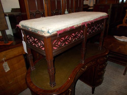Edwardian Mahogany Duet Piano/music Stool