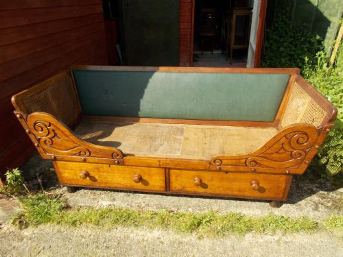 Rare 19th Century Ship Captains Bed Stamped with Makers Name