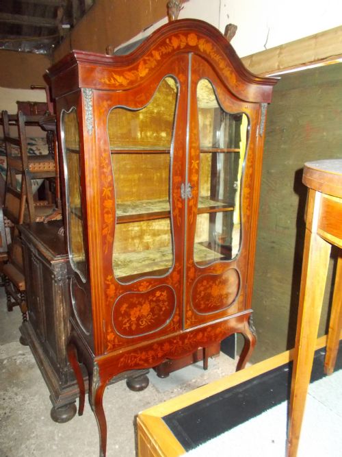 Edwardian Inlaid Mahogany 2 Door Display Cabinet