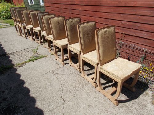 Set of 10 Art Deco Dining Chairs