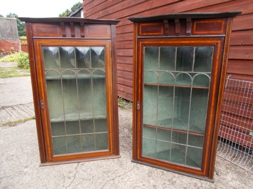 Pair of Inlaid Corner Cabinets