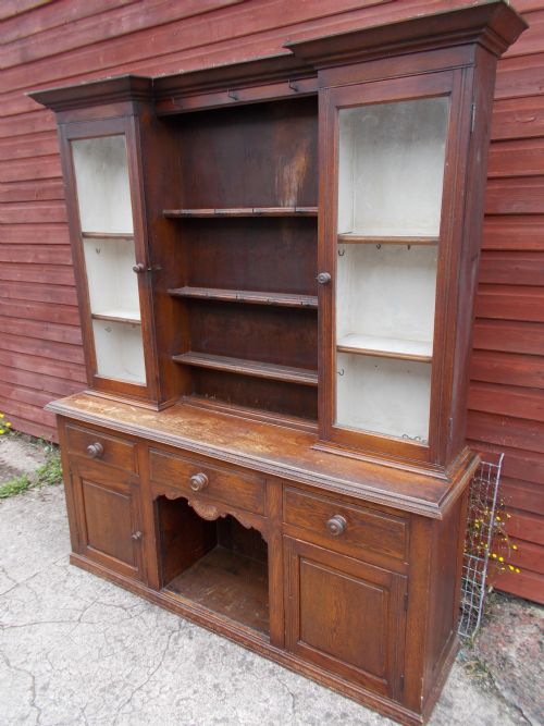 Oak "Dog Kennel" 2 Part  Dresser