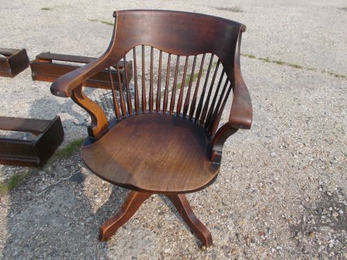 Early 20th Century Mahogany Revolving Desk Armchair