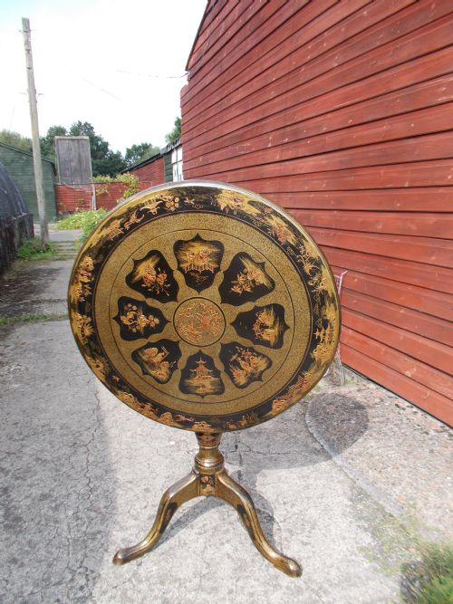 19th Century Lacquered Tripod Table