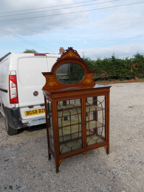 Good Quality Edwardian Inlaid Display Cabinet