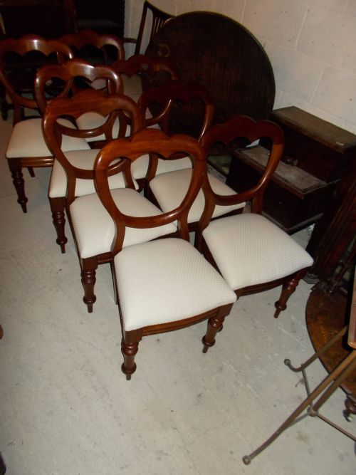 Set of 8 Late Victorian Balloon Back Chairs