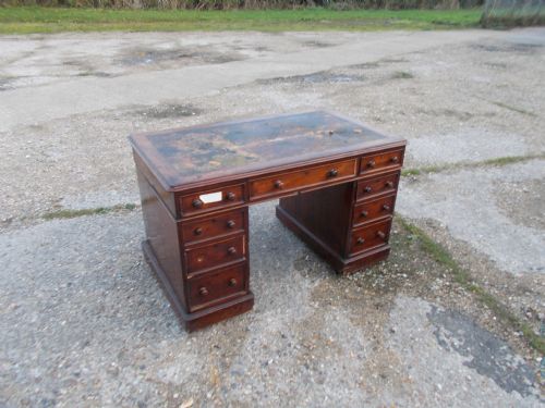 19th Century Mahogany Pedestal Desk for Restoration