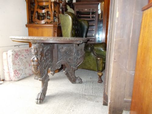 Interesting 19th Century Carved Centre Table.