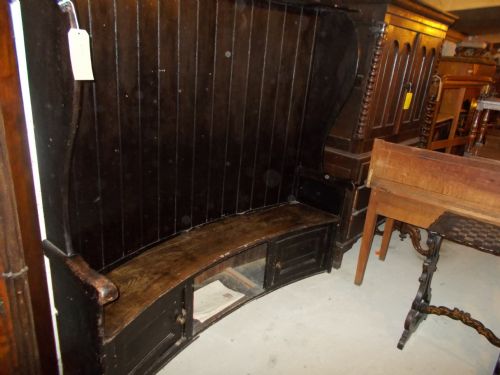 Mid 19th Century Elm and Pine Settle