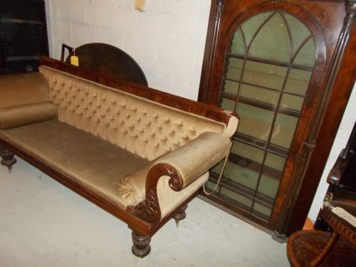 Mid 19th Century Mahogany Upholstered Settee