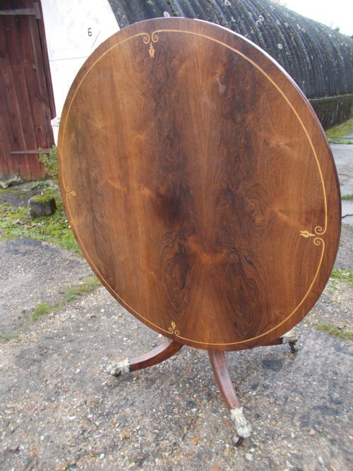 Regency Inlaid Rosewood Tip Top Breakfast Table