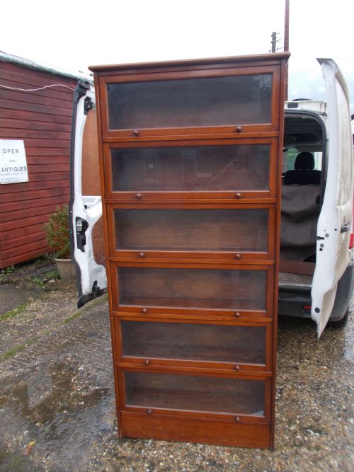 Mahogany Globe Wernicke Style Bookcase Cabinet