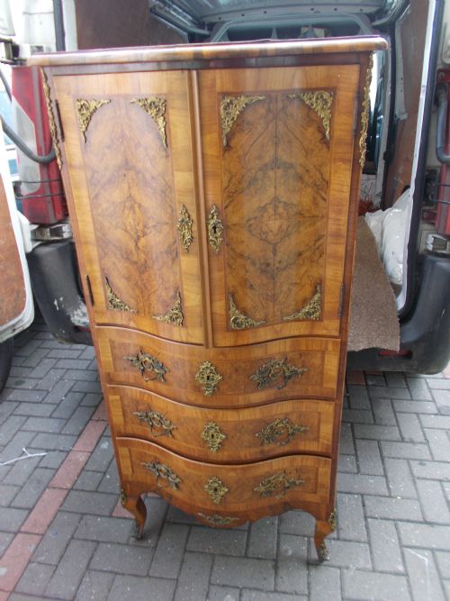 Walnut and Gilt Metal Mounted Side Cabinet