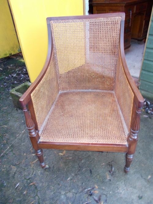 Mahogany Bergere Library Armchair