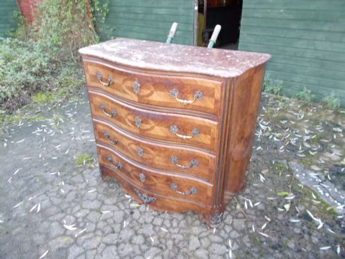 Marble Top Kingwood 4 Drawer Commode/chest