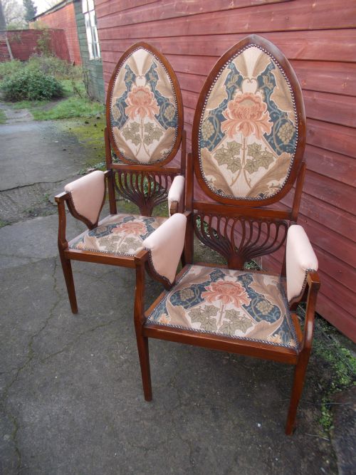 Pair of Edwardian Mahogany Armchairs