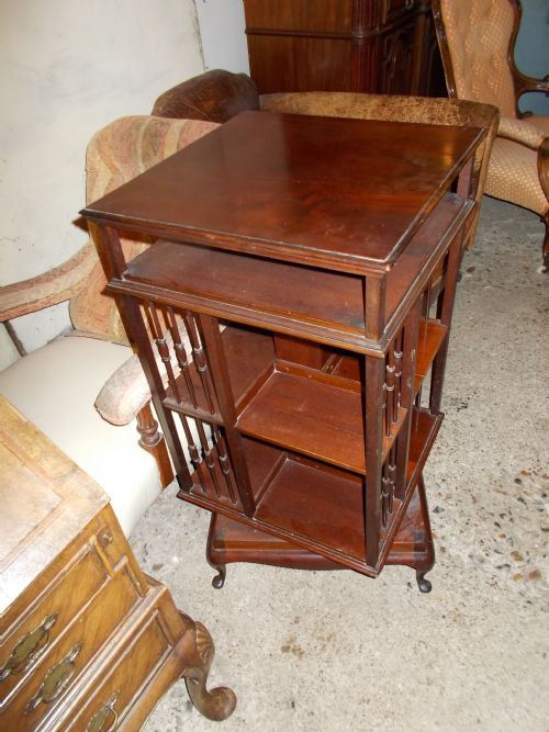 Edwardian Mahogany Revolving Bookcase