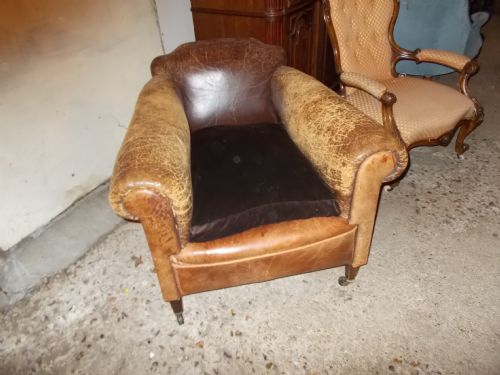 Early 20th Century Deep Leather Armchair