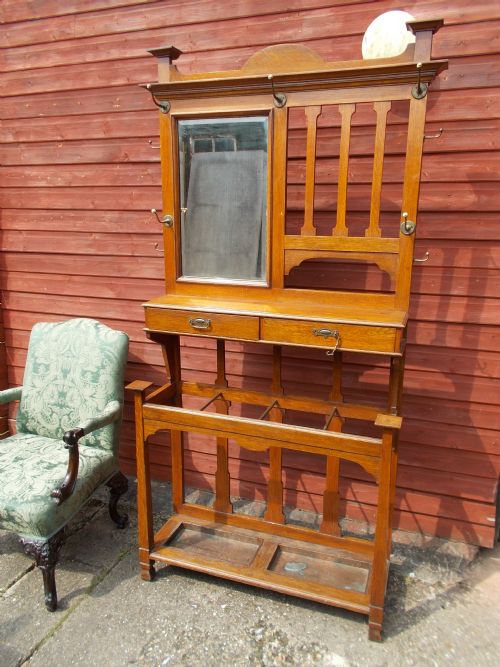 Edwardian Oak Arts and Crafts Hallstand