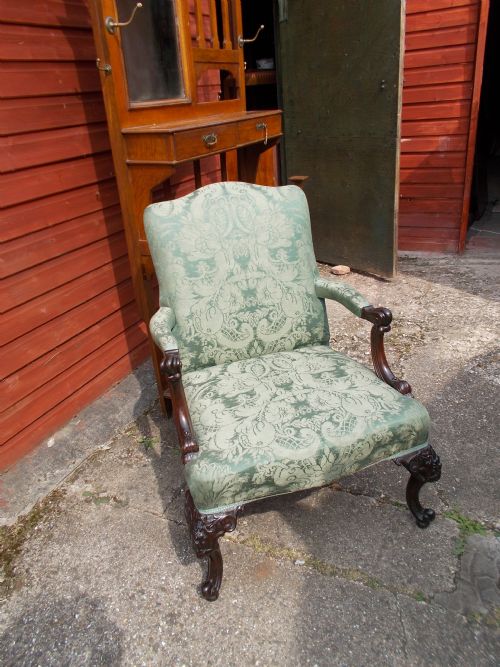 Early 20th Century Carved Mahogany Armchair