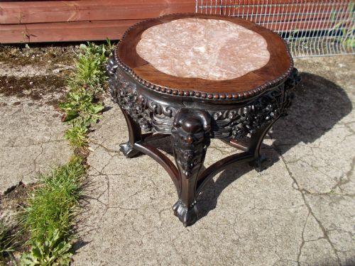 Chinese Carved Hardwood Stand