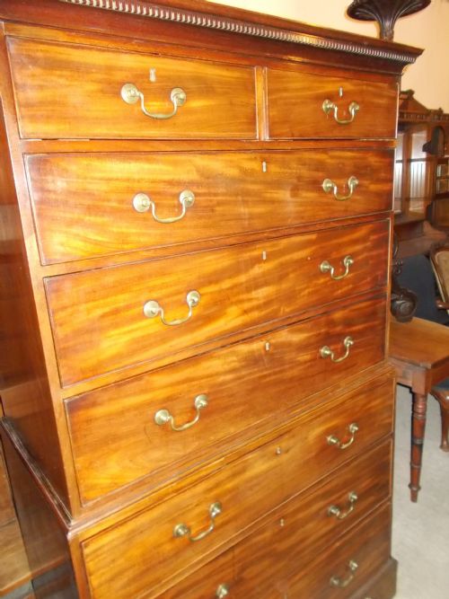 Late Georgian Mahogany Tallboy Chest