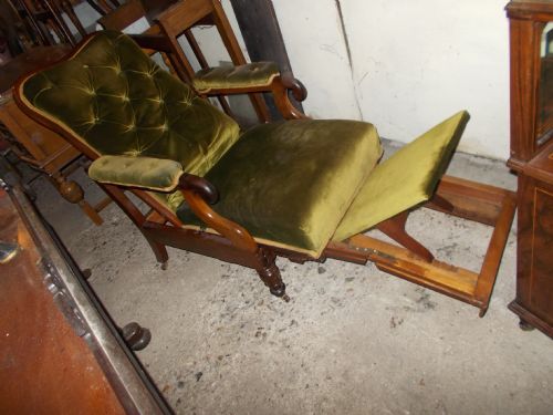 Early Victorian Adjustable Mahogany Library Armchair