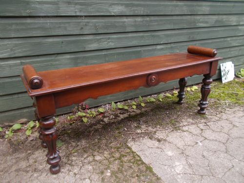 Mid 19th Century Mahogany Hall Seat