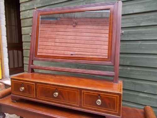 Large 19th Century 3 Drawer Dressing Table Mirror