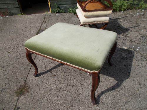 Mid Victorian Mahogany Frame Sofa Stool